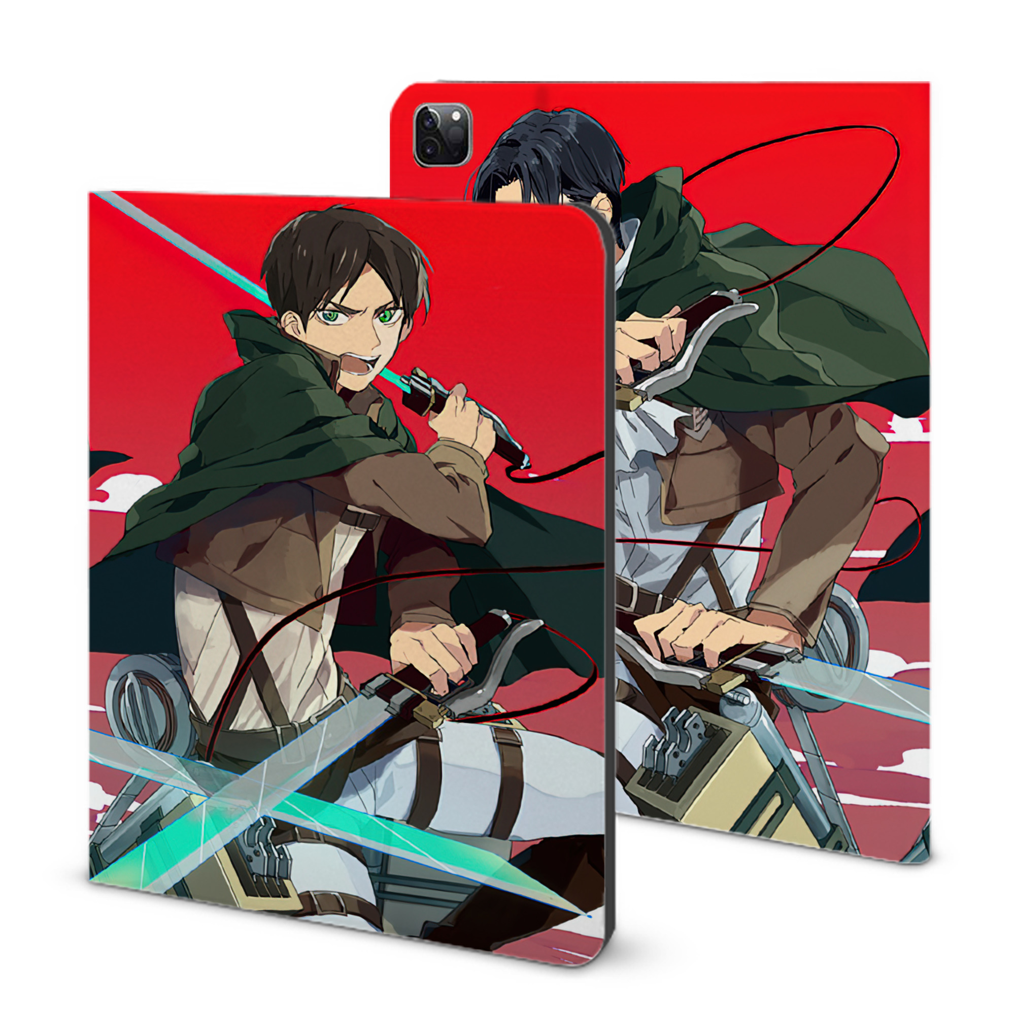 （画像用） 進撃の巨人 Attack on Titan IPad ケース ブック型 PUレザー TPU 耐衝撃 軽量 薄型 ペン収納なし 全面保護 IPad 各モデル対応
